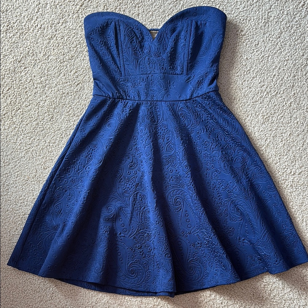 Pitaya Strapless Dress in Deep Blue